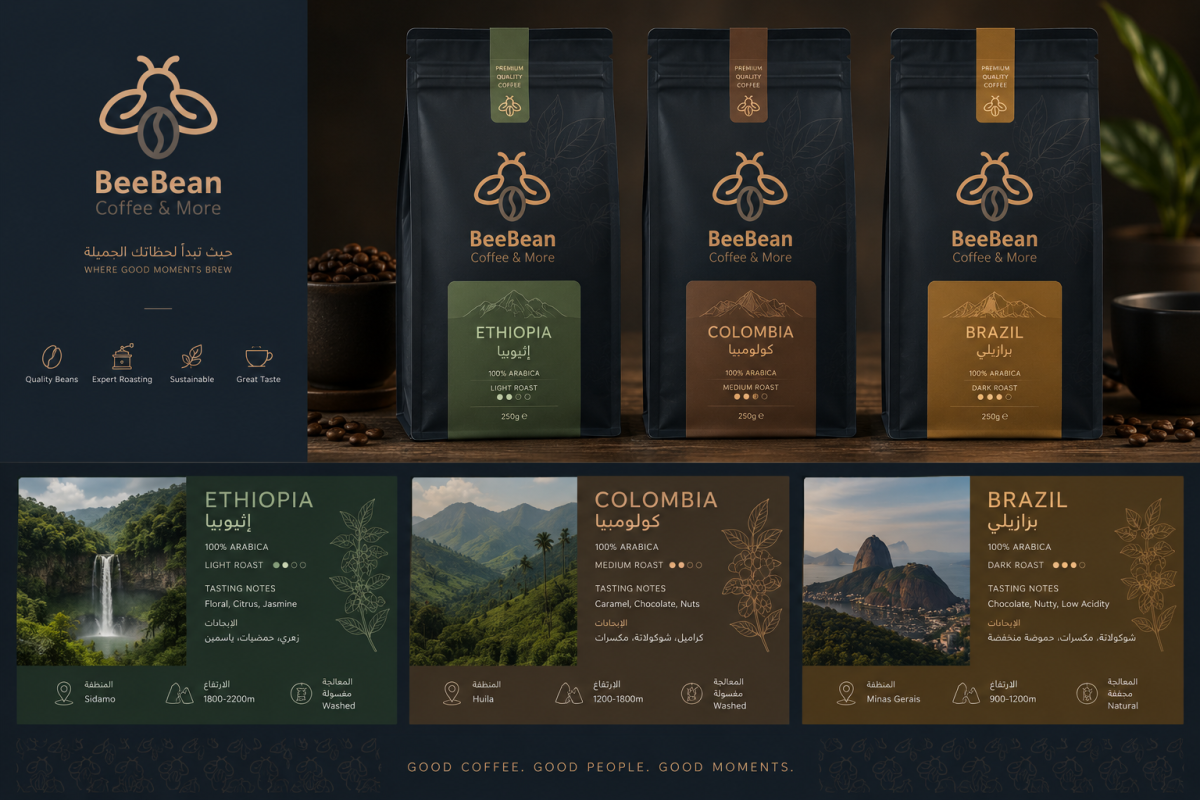 BeeBean Coffee & More Brand Identity & Specialty Coffee Experience