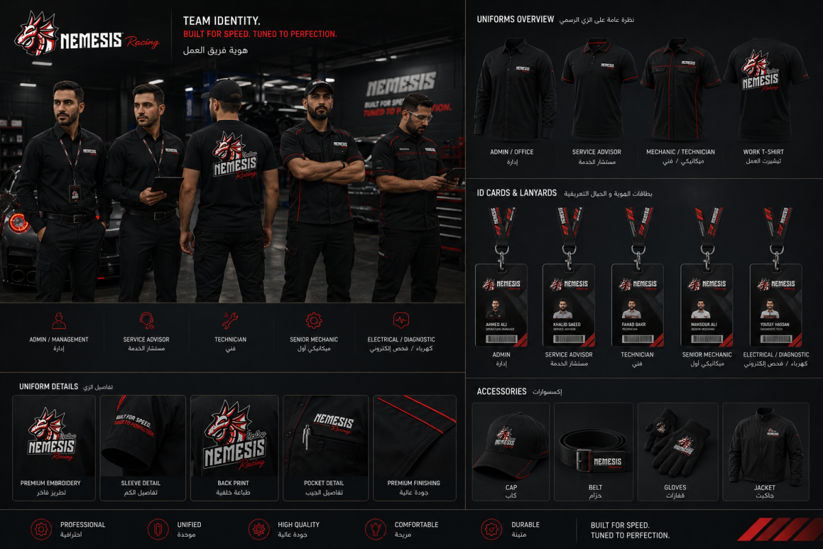 NEMESIS Racing Performance Garage Brand Identity - Gallery Image